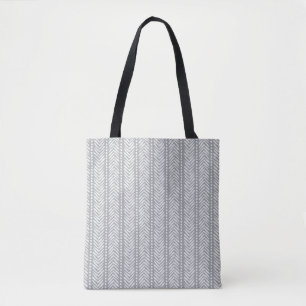 Graue Hand gezeichnetes Zickzack Muster Tasche
