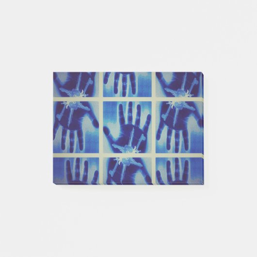 graue Hand Post-it Klebezettel (Vorderseite)