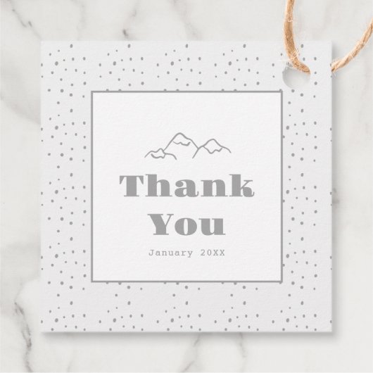 Graue, handGezeichnet Après Bébé Kinderdusche Geschenkanhänger (Rückseite)