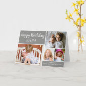 Graue Happy Birthday PAPA Foto Collage Card Karte (Gelbe Blume)
