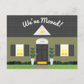 Graue Hausfassade Neue Adresse Postkarte (Vorderseite)