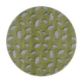 Graue Herbstblätter auf grünem Hintergrund Schneidebrett (Vorderseite)