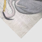 Graue Heron Water Lily Pond Vintages Dekoelement Seidenpapier (Ausschnitt)