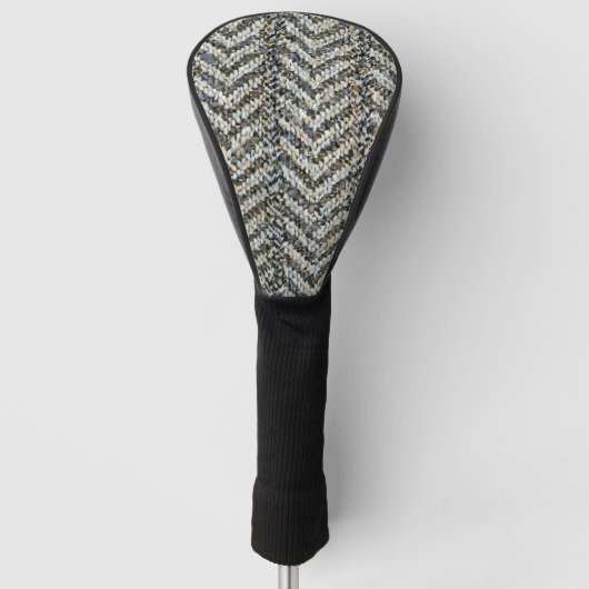 Graue Herringbone-Tweed-Muster Golf Headcover (Vorderseite)