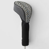 Graue Herringbone-Tweed-Muster Golf Headcover (angewinkelt)