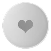 Graue Herz-Keramik Keramikknauf (Vorderseite)