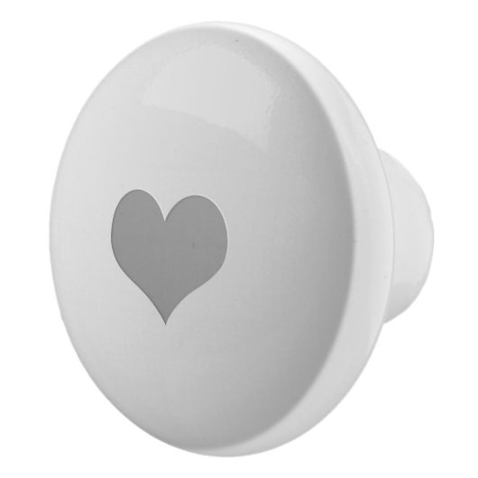 Graue Herz-Keramik Keramikknauf (Rechts)