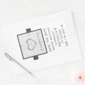 Graue Herz-Mathematik-Grafik "Save the Date"-Aufkl Rechteckiger Aufkleber (Umschlag)