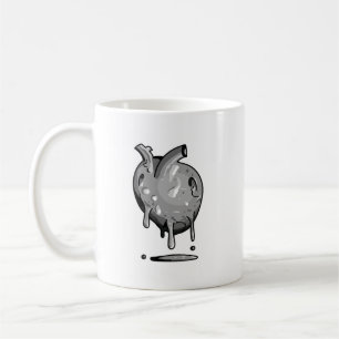 graue Herz-Tasse Kaffeetasse