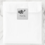 Graue Herz-Taste und Taste Danke Stickers (Tasche)