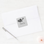 Graue Herz-Taste und Taste Danke Stickers (Umschlag)