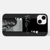 Graue Herzdekoration Fotovorlage Kalligrafie indiv Case-Mate iPhone Hülle (Rückseite (Horizontal))