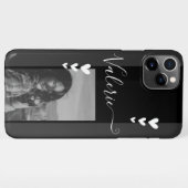 Graue Herzdekoration Fotovorlage Kalligrafie indiv iPhone Hülle (Rückseite (Horizontal))