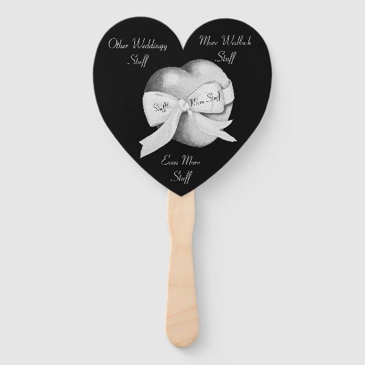 graue Herzen auf schwarzem Hintergrund für Hochzei Fächer (Rückseite)