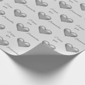 Graue Herzen & Benutzerdefiniert I Liebe Sie Text  Geschenkpapier (Ecke)