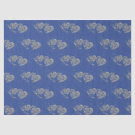 Graue Herzen, Blue-Jean-Hintergrund, Gewebepapier Seidenpapier