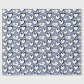 Graue Herzen Geschenkpapier (Flach)