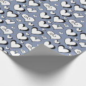 Graue Herzen Geschenkpapier (Ecke)