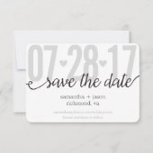 Graue Herzen und Zickzack große Zahlen Save the Da Save The Date (Vorderseite)