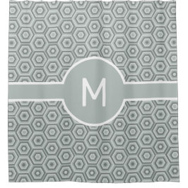 Graue Hexagons mit geometrischer Mittelachse Duschvorhang