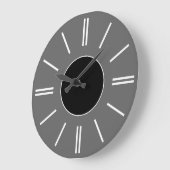 Graue Hintergrundfarbe Schwarz Mitte Weiße Linien  Große Wanduhr (Winkel)