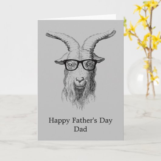 Graue Hipster-Ziege Karte (Gelbe Blume)