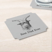 Graue Hipster-Ziege Untersetzer (angewinkelt)