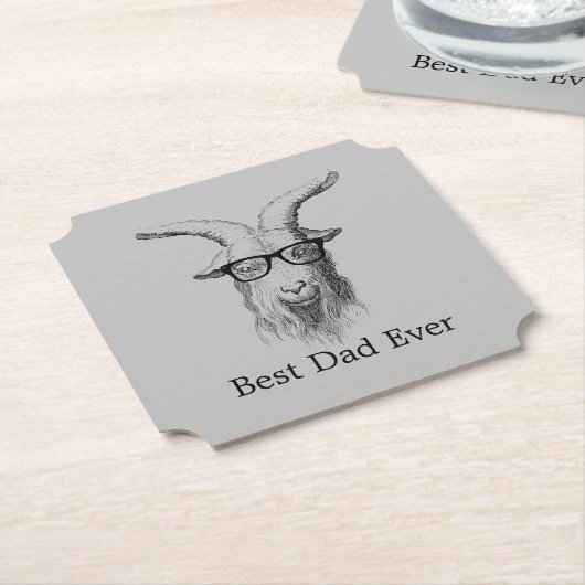 Graue Hipster-Ziege Untersetzer (angewinkelt)