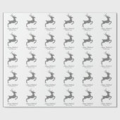 Graue Hirschform in Imitaten Glitzer Textur mit Te Geschenkpapier (Flach)
