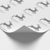 Graue Hirschform in Imitaten Glitzer Textur mit Te Geschenkpapier (Ecke)