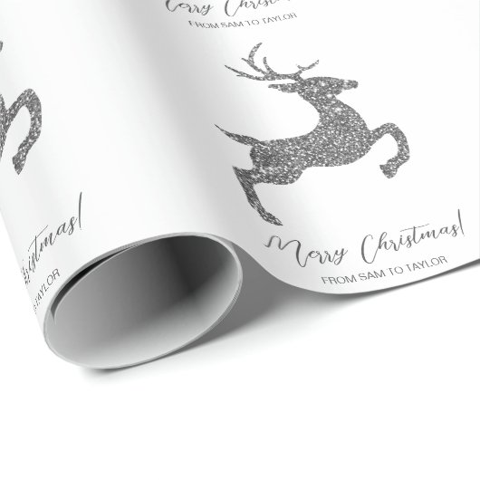 Graue Hirschform in Imitaten Glitzer Textur mit Te Geschenkpapier (Rolleneckpunkt)