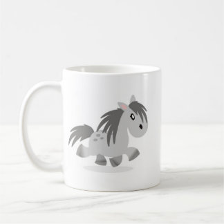 Graue Hochland-Pony-Cartoon-Tasse Kaffeetasse