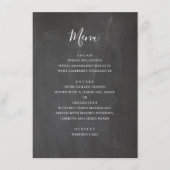 Graue Hochzeit im Chalkboard. Moderne, einfache Ta Menükarte (Vorderseite)
