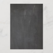 Graue Hochzeit im Chalkboard. Moderne, einfache Ta Menükarte (Rückseite)