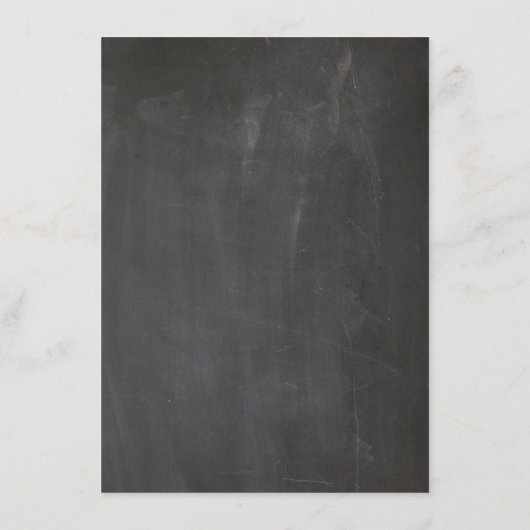 Graue Hochzeit im Chalkboard. Moderne, einfache Ta Menükarte (Rückseite)