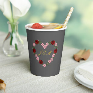 graue Hochzeit Pappbecher