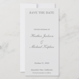 Graue Hochzeit Professionell Minimalistisch Schlic Save The Date