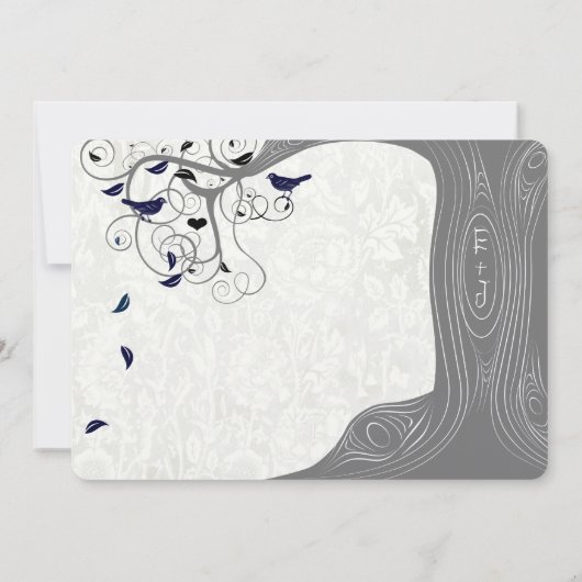 Graue Hochzeit und Hochzeit der Navy Einladung (Rückseite)