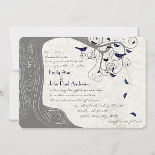 Graue Hochzeit und Hochzeit der Navy Einladung