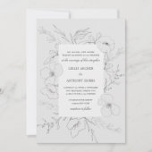 Graue Hochzeit von Hand Einladung (Vorderseite)
