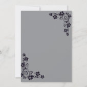 Graue Hochzeitseinladung / einfaches & romantische Einladung (Rückseite)