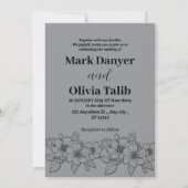 Graue Hochzeitseinladung / einfaches & romantische Einladung (Vorderseite)