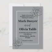 Graue Hochzeitseinladung | Elegantes und modernes Einladung (Vorderseite)