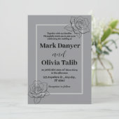 Graue Hochzeitseinladung | Elegantes und modernes Einladung (Stehend Vorderseite)