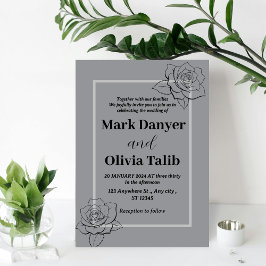 Graue Hochzeitseinladung | Elegantes und modernes Einladung