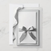 Graue Hochzeitseinladung mit Satinband Einladung (Rückseite)
