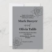 Graue Hochzeitseinladungen | Moderne Eleganz Einladung (Vorderseite)