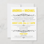 Graue Hochzeitsempfehlung NUR Einladungen (Vorderseite)