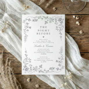 Graue Hochzeitsprobe-Dinner-Einladung mit vintage Einladung