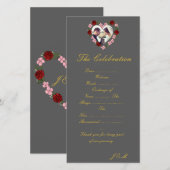 Graue Hochzeitsprogramm (Vorne/Hinten)